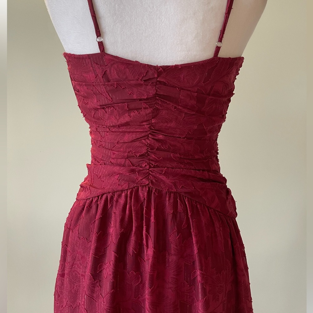 Lost +Wander Celestial Glow Metallic Stripe Cocktail Dress in Maroon Size M EUC - Picture 8 of 11